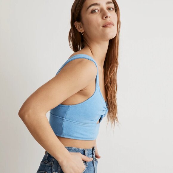 Madewell - Cutout Knot-Front Crop Tank Top - Size S - Picture 4 of 6